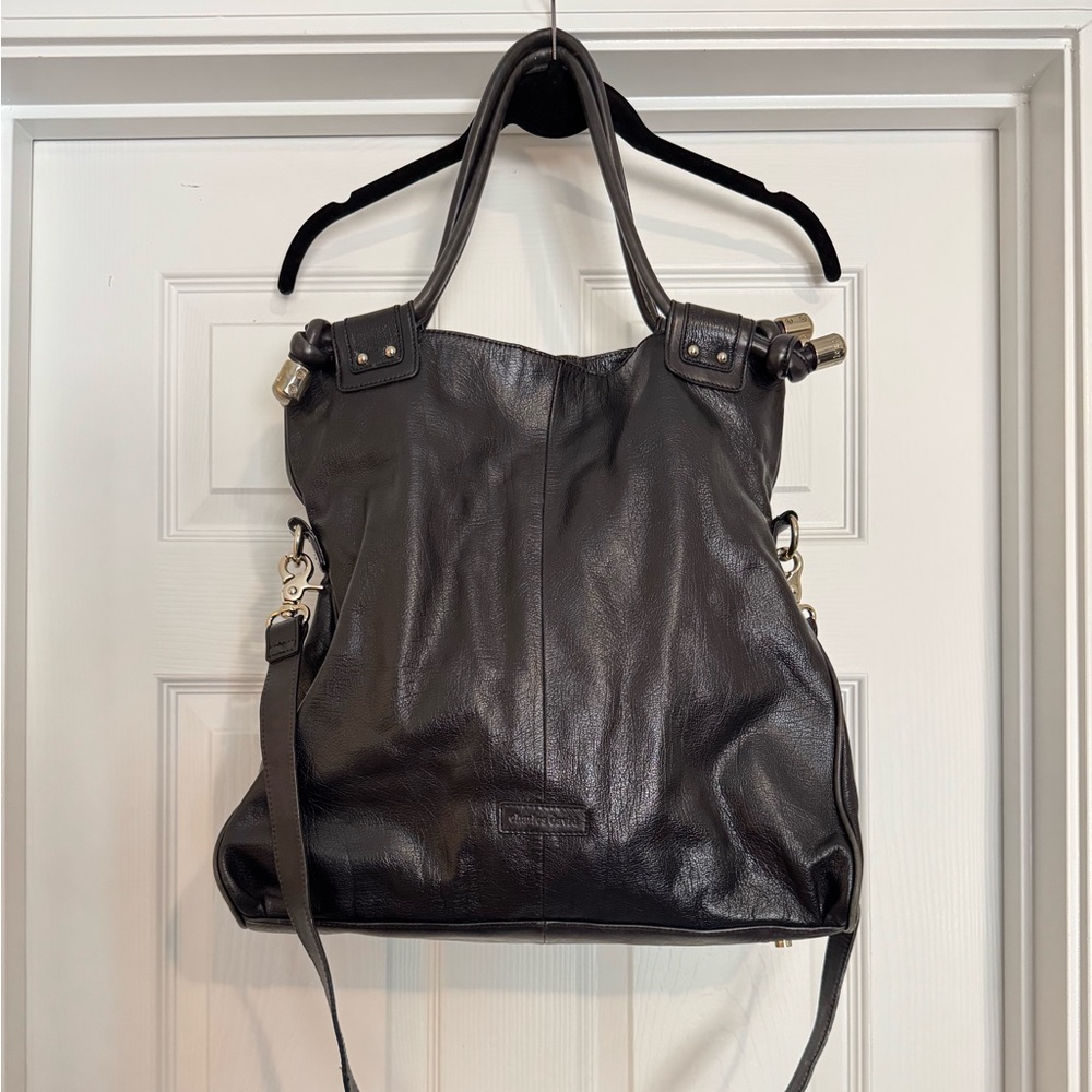Charles David Black Leather Shoulder Bag